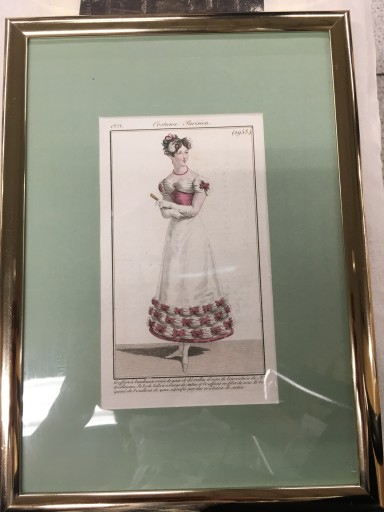 簡易額装済【手付彩色】（1821年）ファッションプレート：Journal des Dames et des Modes - フネートル・KY