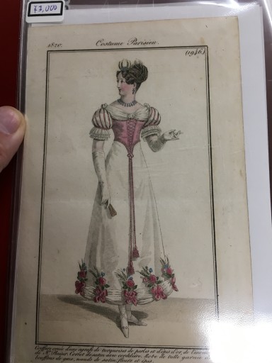 【手付彩色】（1820年）ファッションプレート：Journal des Dames et des Modes - フネートル・KY