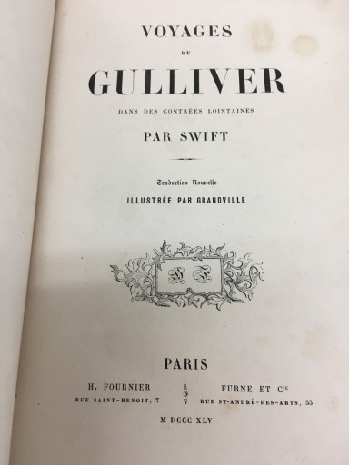 (仏語古書）JJグランヴィル画『ガリバー旅行記』（1845年） - フネートル・KY