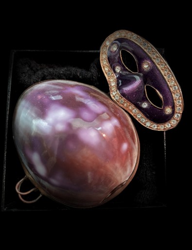 仮面エナメルバッチ＋紫貝殻ケース（handmade） - Musée Fantôme