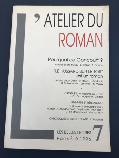 L'ATELIER DU ROMAN NO 7 MAI 1996 - 鹿島茂RIVE GAUCHE書店