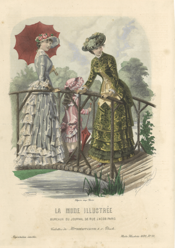 【手付彩色】1882年 手付彩色ファッションプレート - フネートル・KY