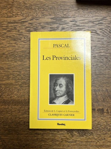 Les Provinciales（田舎の友への手紙）Édition de L. Cognet et G.Ferreyrolles, Classique garnier 1992 - マザリナード・プロジェクト