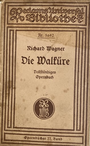 Richard Wagner Die Waltüre（ドイツ語） - ドイツ文学（原書）古書
