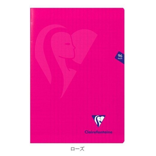 CLAIREFONTAINE CAHIER A4 Rose ミメジス ホチキス留めノート フランス罫 - レ・シャ・ピートル