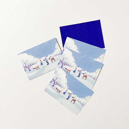 冬のミニメッセージカード(5枚入り) - イラストレーター・苗の本棚