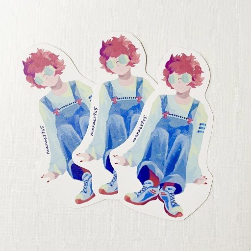 ダイカットカード・めがね(3枚入り) - イラストレーター・苗の本棚