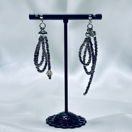 metallic beads pierces - Dans La Nuit - antique