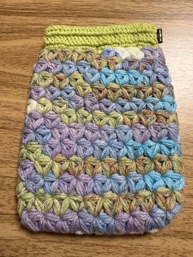 リフ編みばねポーチ(グリーン系) - Librairie Mosu