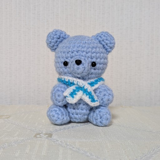 マフラー・ベア（青） - あみほん屋