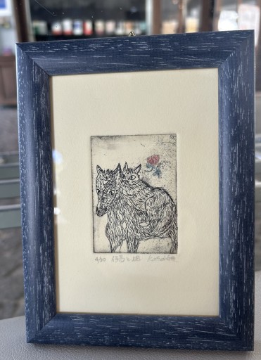 銅版画 『仔馬と楓』 - Chez Kaédée