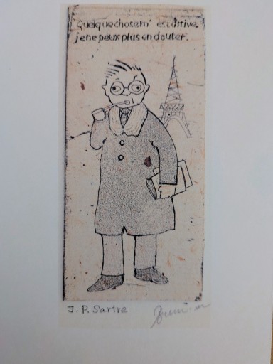 わたしのジニアス ポストカード＜サルトル＞ - エプルーブ ー本、版画、かたちのこころみ