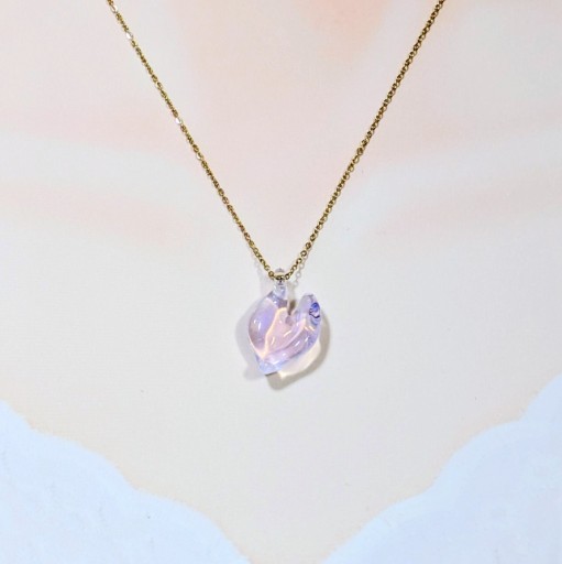 桜ひとひら（小）月光pink ネックレス - 青い鳥の物語