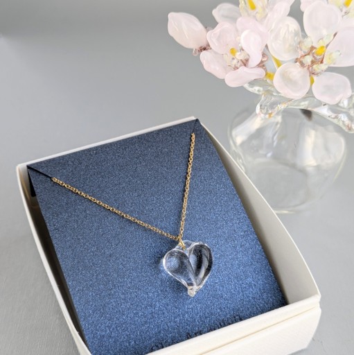 光のスモールハート サージカルステンレスネックレス - 青い鳥の物語