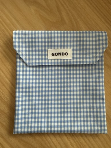 GONDOオリジナルブックポーチ 文庫本サイズ ブルー② - ごん堂