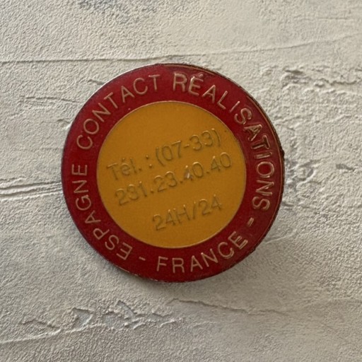 フランス｜ヴィンテージピンバッジ  ロゴ（ESPACE CONTACT） - filcôté｜小さな断片の本棚