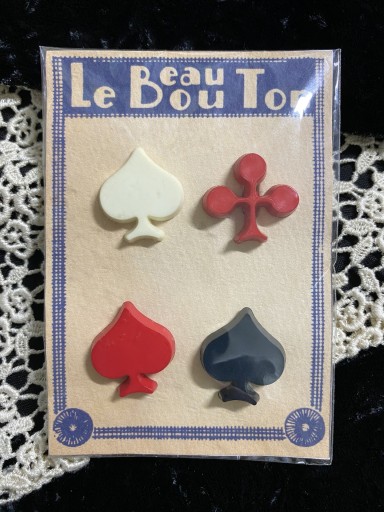 ビンテージのトランプボタンセットシート - BOUDOIR