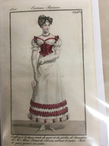 【手付彩色】（1820年）ファッションプレート：Journal des Dames et des Modes