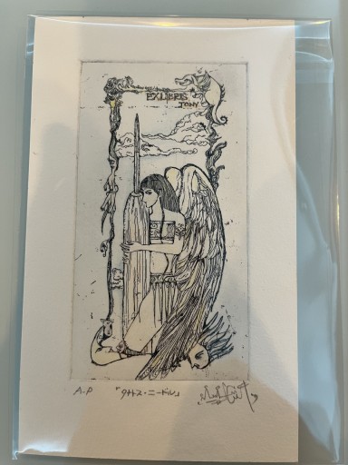 オリジナル銅版画 タナトス・ニードル (蔵書票、edition A.P
