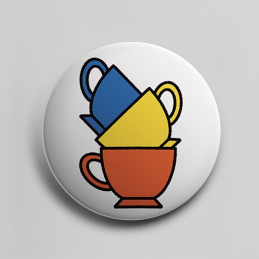 CAN BADGE : teacup