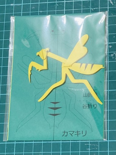 立体切り折り紙キット(カマキリ)