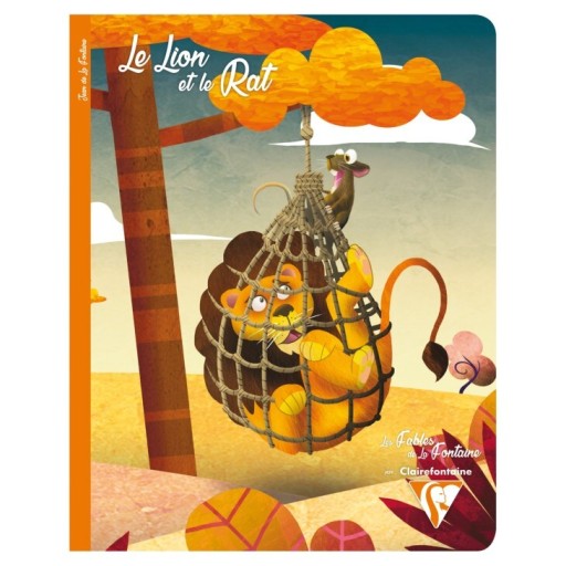 CF Fables LE LION ET LE RAT ホチキス留めノート フランス罫 17 x 22 cm