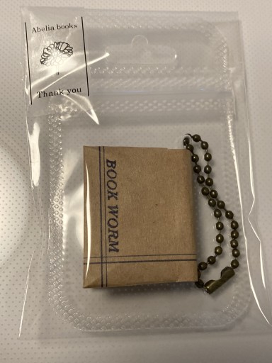 豆本「本の虫」(青色)書店カバー付き