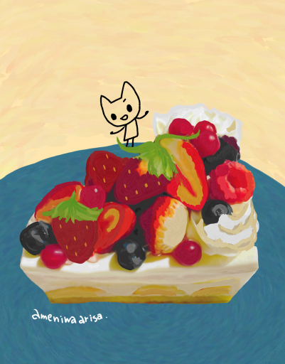 ありねこちゃんポストカード（ケーキ）