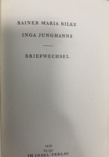 INGA JUNGHANNS(RAINER MARIA RILKE)