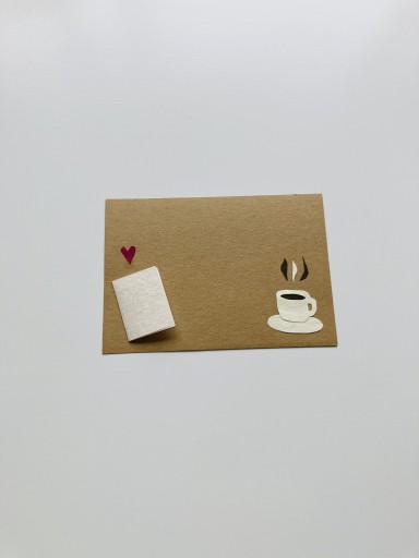 本づくりから生まれたカード（本とコーヒー）