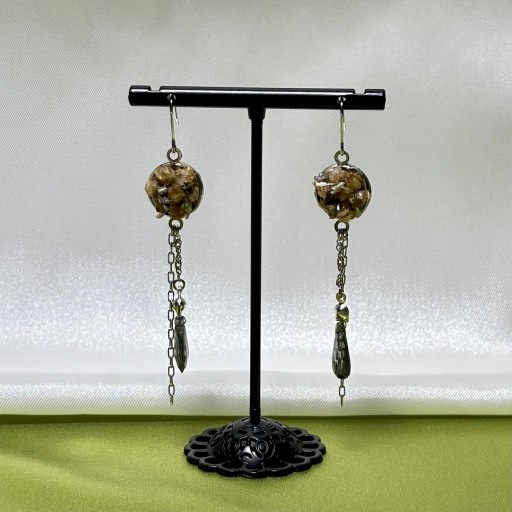 French vintage beads & dry flower pierce【A】