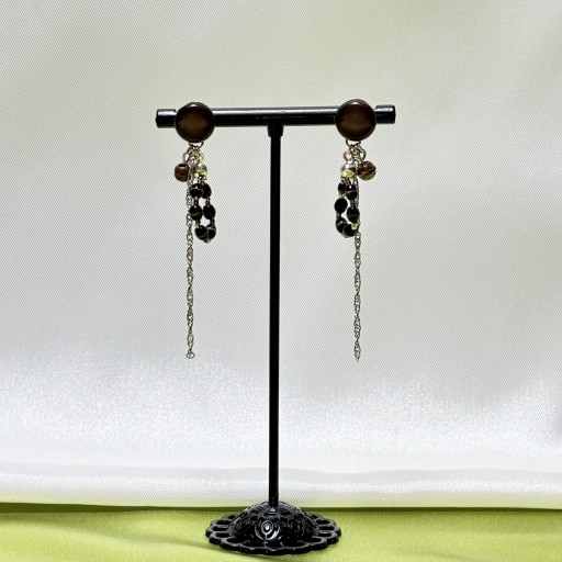 French vintage button & beads pierce【C】