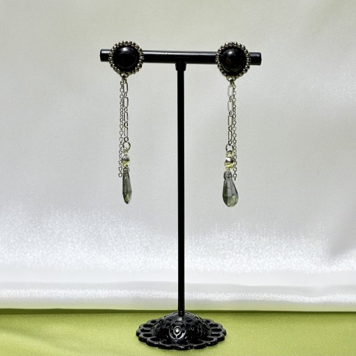 French vintage button & beads pierce【H】
