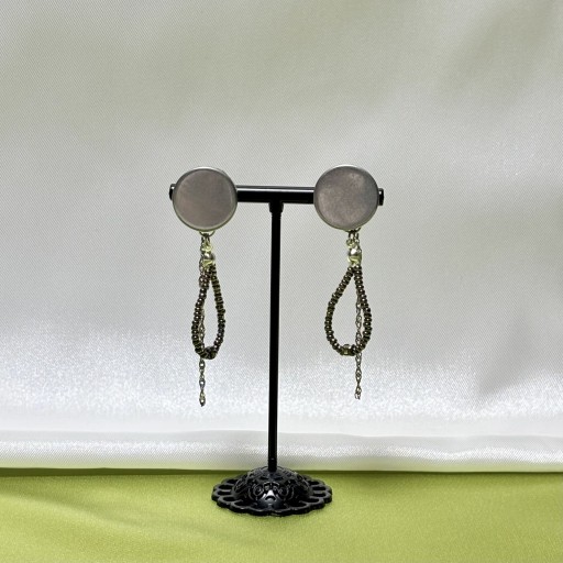 French vintage button & beads pierce【I】