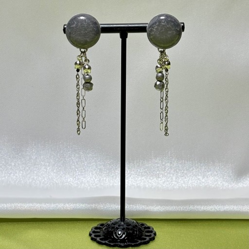 French vintage button & beads pierce【F】