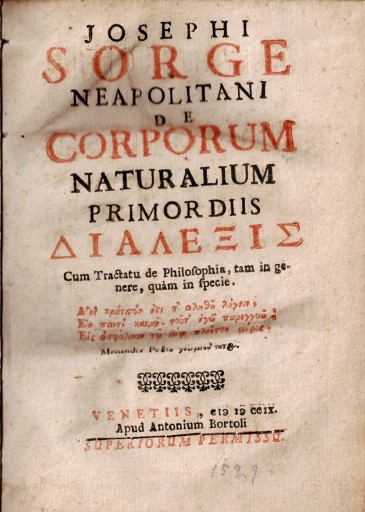 Josephi Sorge Neapolitani de CCorporum